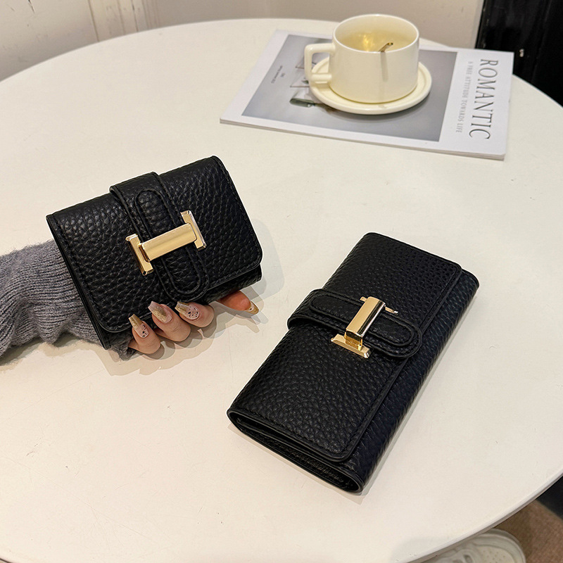 Hand Wallet Women's Long Large Capacity Multi-Card Bits Simple Short Trendy High-end Fashion New Litchi Pattern Wallet