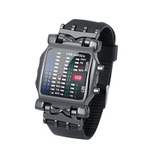 厂家定制热卖二进制LED手表创意螃蟹LED灯手表学生个性表