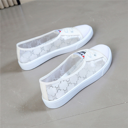 White shoes women's mesh shoes 2024 spring and summer new versatile autumn mesh breathable soft-soled canvas shoes female students' sneakers