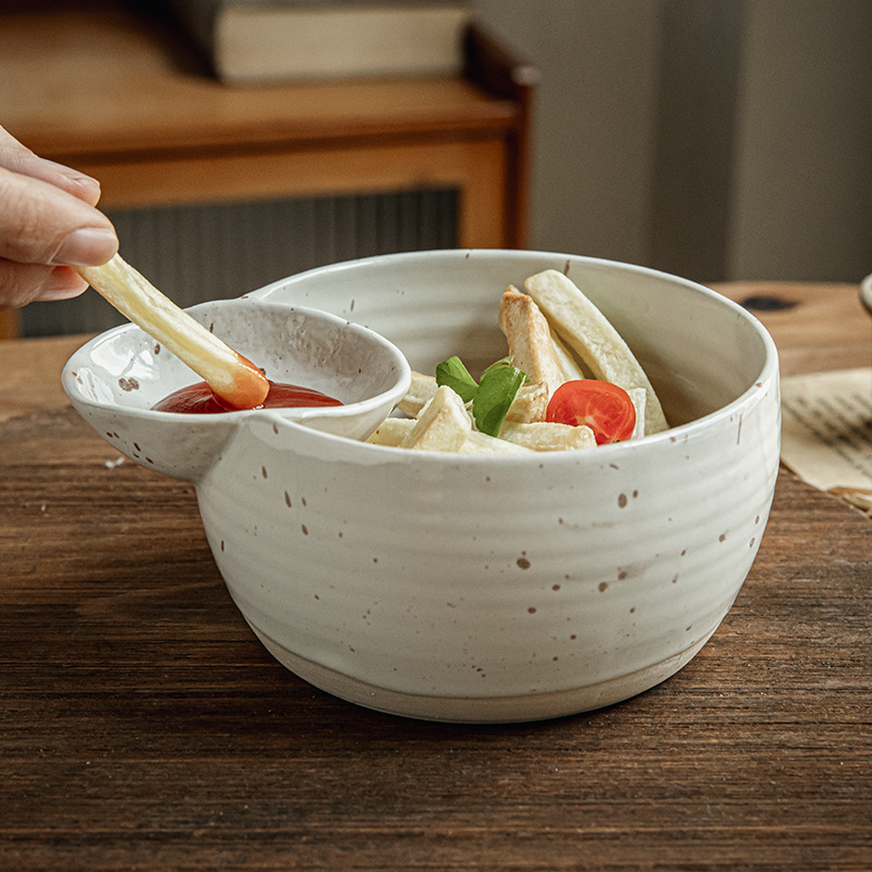 Cuencos divertidos de Xi Ruomi con bocadillos de tartas fritas, cuencos de bocadillos de cerámica, exportación transfronteriza.