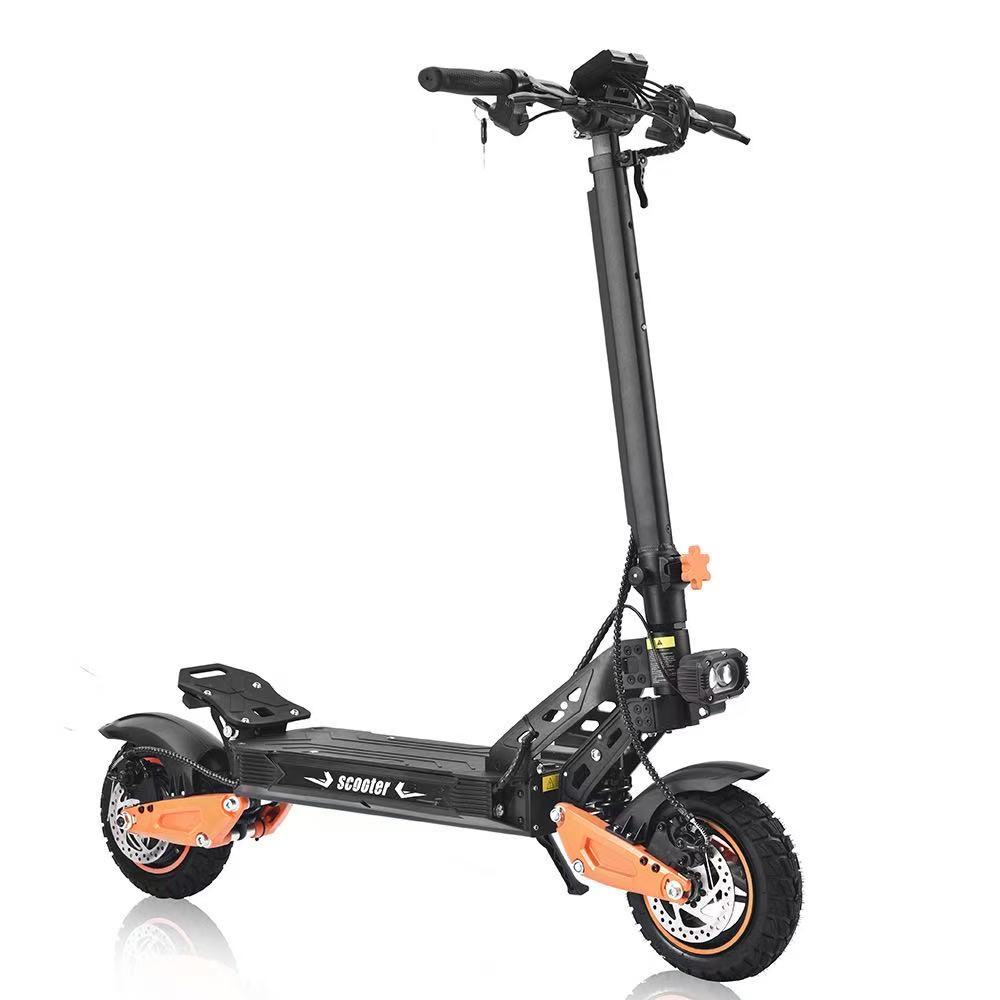 Cross-Border New Hot-Selling 48V Lithium Battery Off-Road Tire Electric Scooter, Foldable Two-Wheeled Adult Folding Mobility Vehicle