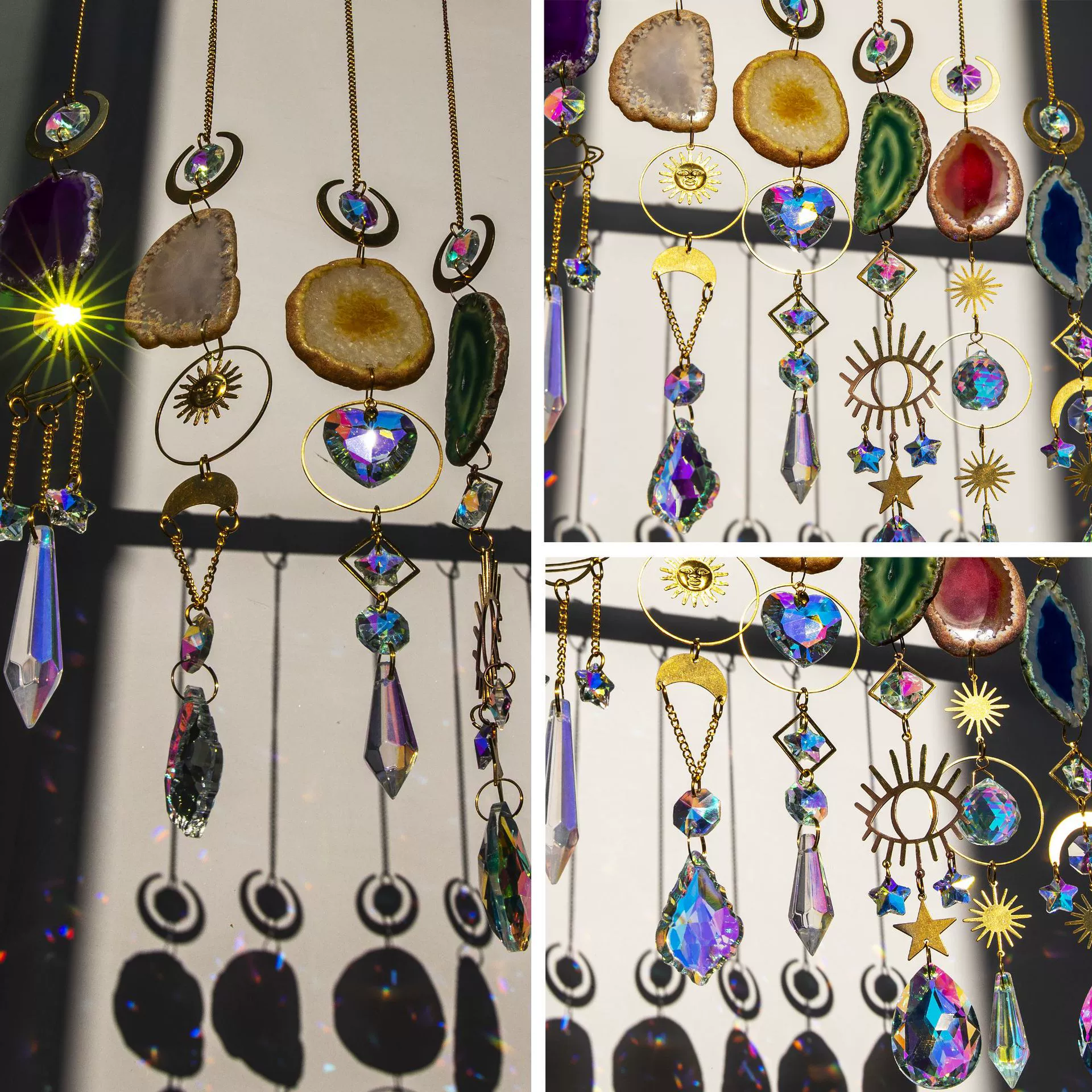 Fashion Crystal Rainbow Manufacturing Hanging Window Car Pendant display picture 5