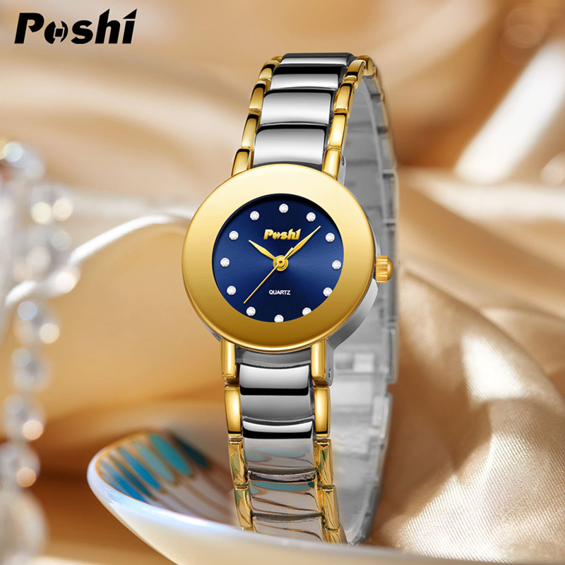 2024 nuevo reloj de cuarzo de acero dorado femenino POSHI TikTok popular moda mujer reloj impermeable reloj