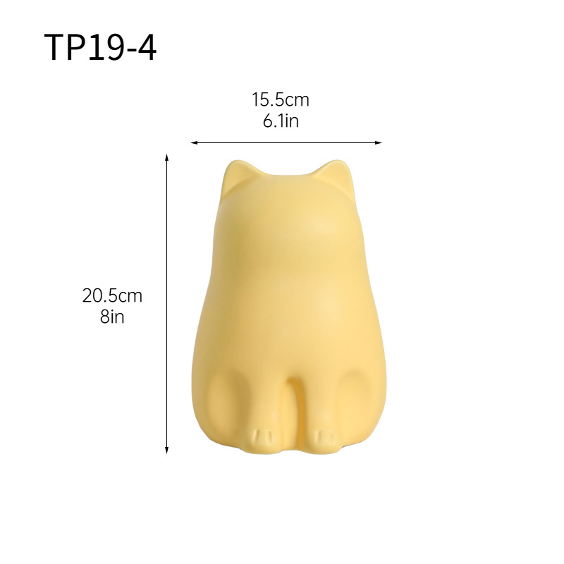 Moderno simple y lindo gato de cerámica caja de pañuelos decoración creativa caja de papel para el hogar decoración de escritorio de la sala de estar