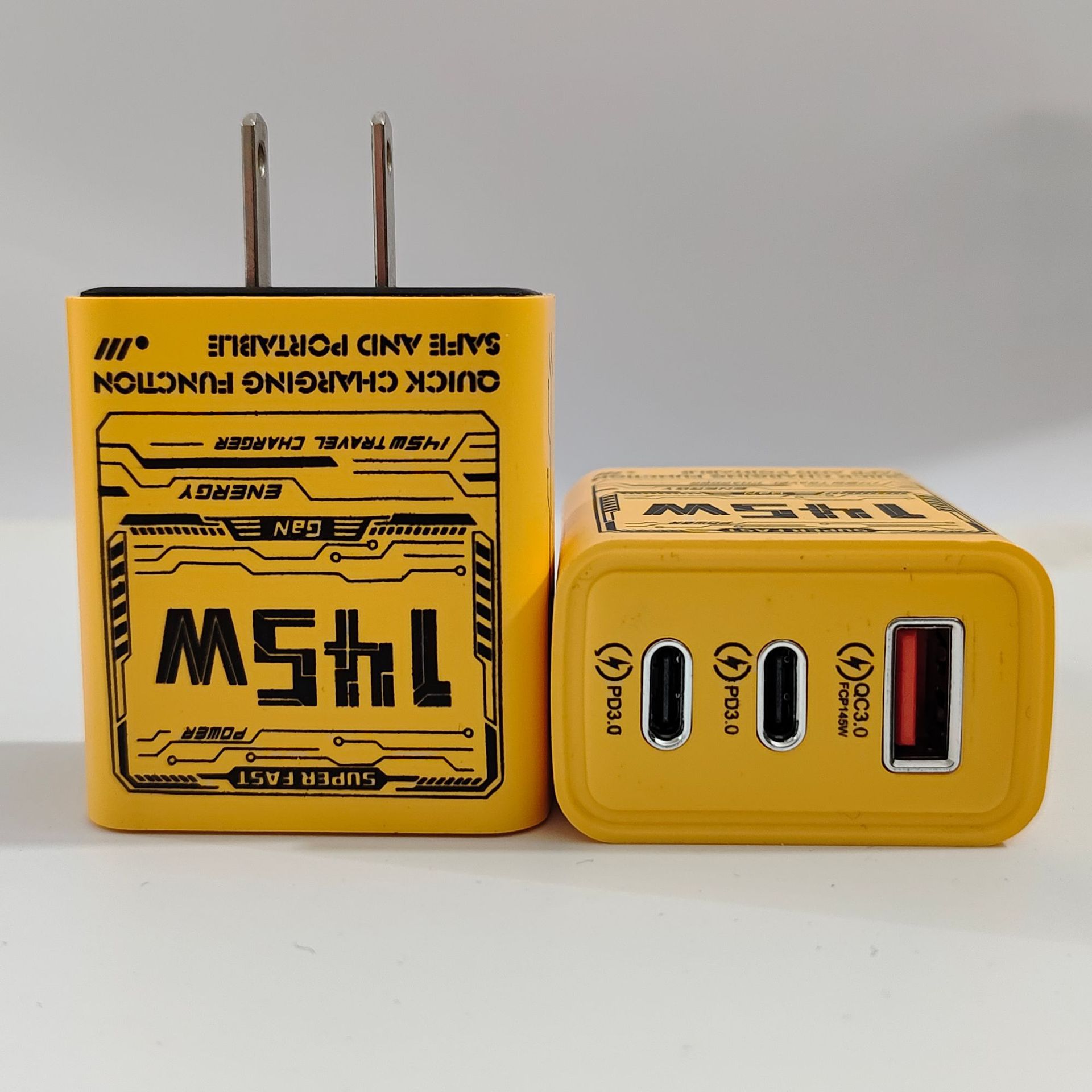 Neues Produkt PD145W intelligentes Ladegerät Dual Typ-C + einzelner USB-Adapter Multifunktions-Mobiltelefon-Schnellladevorrichtung