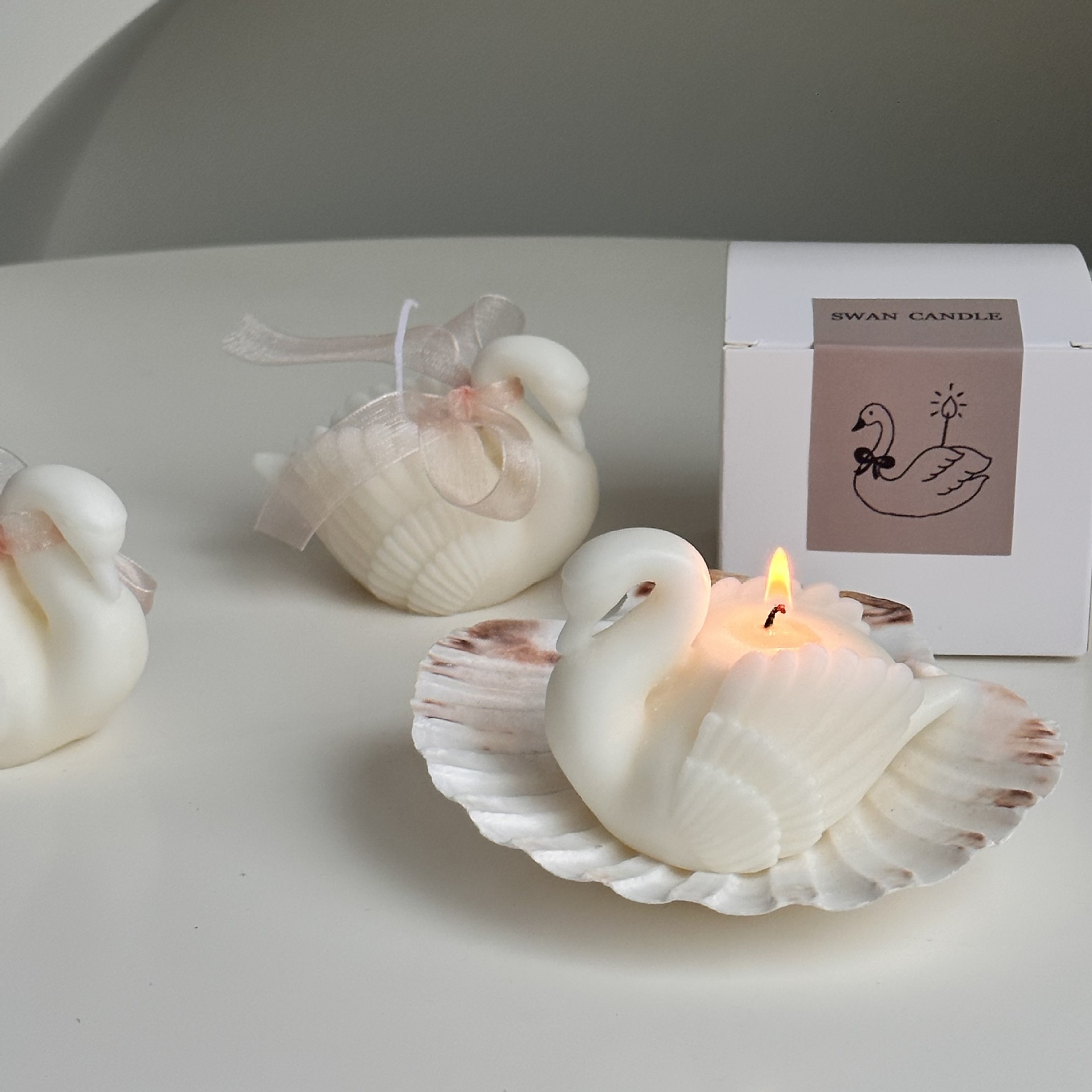 Schwanengöttin-Bankett-Gastgeschenk-Aromakerze, Muttertagsgeschenk, Lehrertagsgeschenk, Ornament_voghion.com