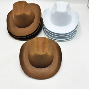 Cross-Border Pet Decorative Cowboy Hat European and American Mini Pet Western Cowboy Hat Polyester Woven Pet Cowboy Hat