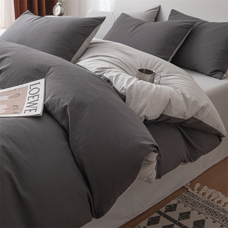 Cama de algodón de clase A de cuatro piezas de algodón 2025 nueva funda de edredón de alta gama sábana ropa de cama simple juego de tres piezas