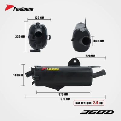 direct connection, non-destructive installation, Motorcycle exhaust pipe