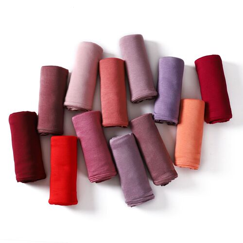 35-color Malaysian pure color modal frayed edge satin cotton long scarf jersey single color headscarf cover scarf