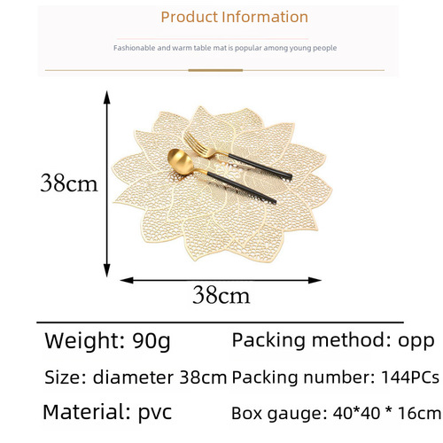 Nordic Western cuisine mat noble and rich floral pattern insulated dining table mat hollow PVC household bowl and plate mat oil and heat resistant placemat