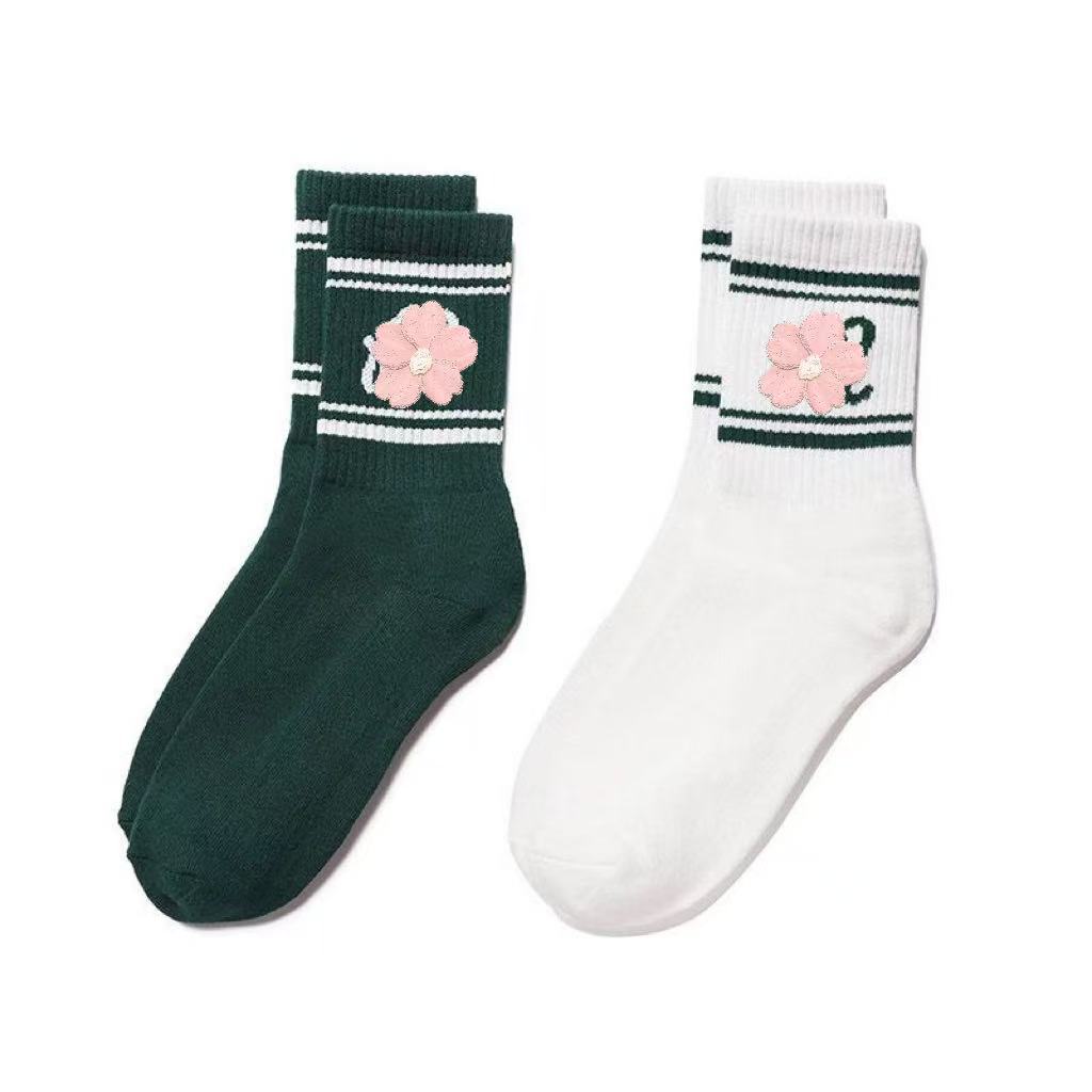 Korean Golf Socks All-Season New Men's and Women's Outdoor Leisure Sports Socks Mid-Calf Socks Sweat-Absorbent Breathable Ball Socks