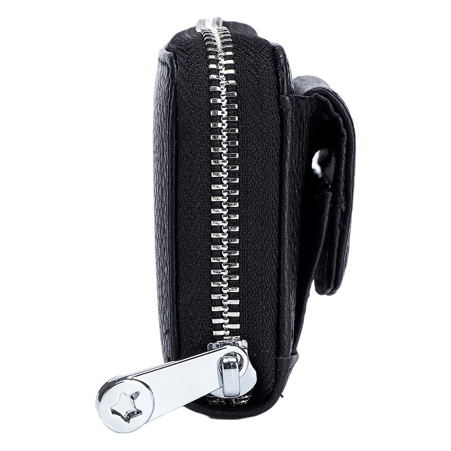 RFID de cuero genuino de las mujeres titular de la tarjeta de órgano japonés nuevo Mini Multi-tarjeta de titular de la cremallera monedero de gran capacidad