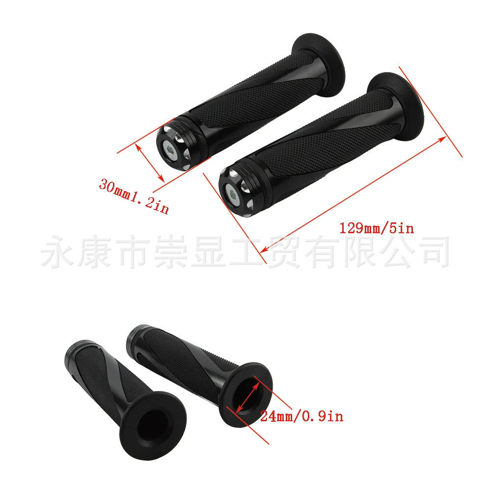Off-Road Motorcycle Handlebars Compatible with Kawasaki, Honda, Yamaha, Suzuki 7/8 Inch 22mm Diagonal Pattern Handlebar Grips