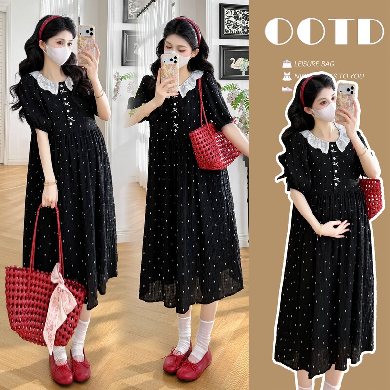 Real Shot~ Pregnant Women's 2026 Summer New Korean-Style Floral Youthful and Cute Dress Real Shot~ Pregnant Women's 2026 Summer New Korean-Style Floral Youthful and Cute Dress