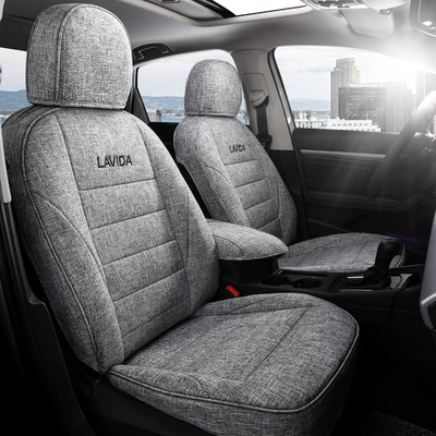 Langyi Four Seasons Linen Special Car Seat Cushion for Five-Seater Sedan, Full Surround, Simple and Comfortable Seat Cover (Modelə uyğun (Original) oturacaq örtükləri) - simple-grey-standard-edition-remarks-model-year