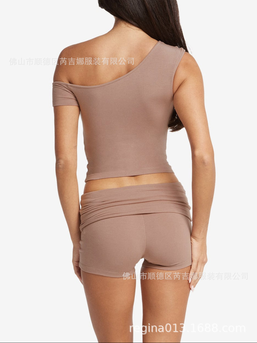 Suit de fitness europeo y americano chaleco de manga corta de yoga de cintura alta pantalones cortos deportivos para correr ocio delgados desnudos transpirables