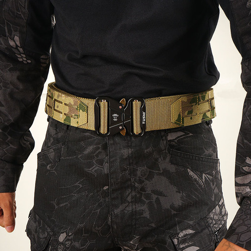 TUSHI tactical girdle 2-inch quick release buckle Ronin belt men's camouflage girdle CS equipment outdoor belt