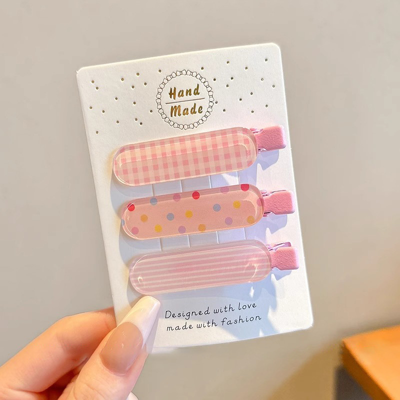 Coreano dulce gelatina flor triturada ondulación puntuación cuadricada clips para el cabello de los niños adorables sin marcas laterales clips para el cabello