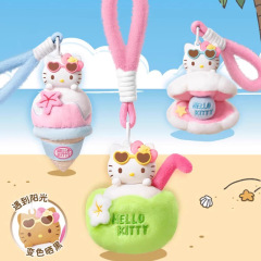 本物のハローキティ夏黒毛皮ぬいぐるみアロマセラピーブラインドボックスペンダント装飾トレンディなおもちゃ周辺ギフト卸売