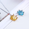 Crystal, metal epoxy resin, accessory with gears, pendant, starry sky, sweater, handmade