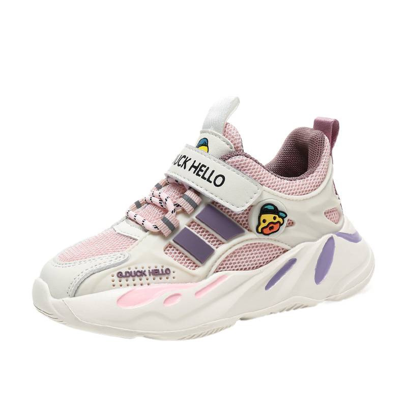 Zapatos de pato amarillo para niños 2025 nuevos zapatos de primavera y otoño para niños con suela suave doble red transpirable zapatos deportivos para niños niñas