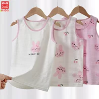 Cotton bamboo vest, summer thin children's T-shirt sleevless, 3 piece set