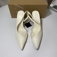 New high-heeled slim heel pointed transparent splicing shallow mouth high-heeled back strap fashion sandals for women
