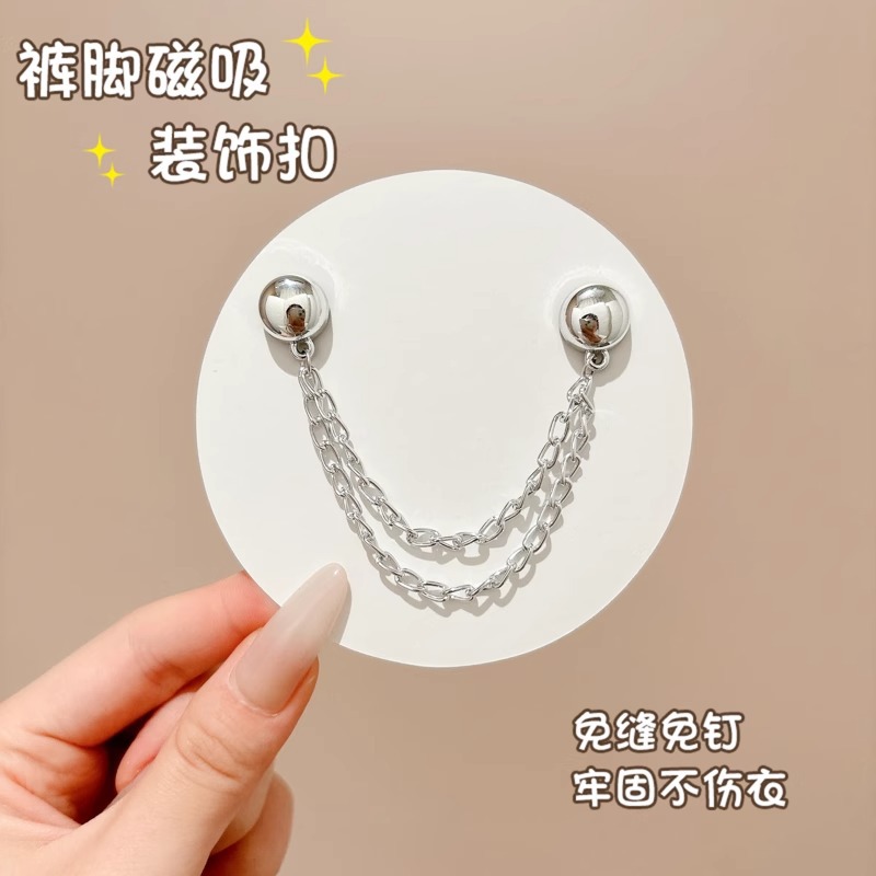 Los pantalones son a prueba de trapear largos y cortos, cadena de artefacto, hebilla de succión magnética, clip lateral de la pernera del pantalón, hebilla oculta fija sin perforaciones