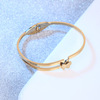 Retro elegant matte golden bracelet stainless steel