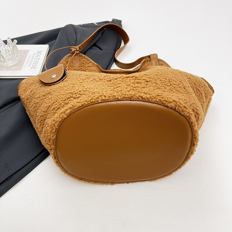 Bolso Tote de Peluche para Mujer Gran Capacidad Juego 2 en 1 para Uso Diario