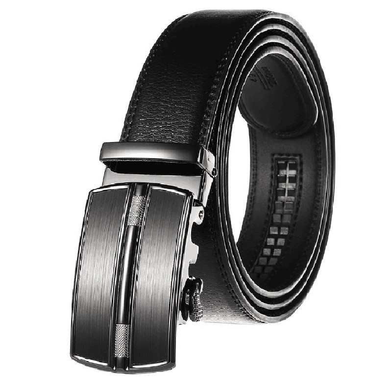 Herren-ClickBelt-Gürtel mit künstlicher Nadel und automatischer Schnalle, zweilagiger 3,5-cm-Taillengürtel aus Rindsleder_voghion.com