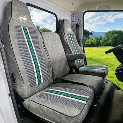 Modelə uyğun (Original) oturacaq örtükləri | Cover Breathable and Comfortable for - tech-fabric-green-striped-ice-silk-gray-the-driver-and-two-passengers-sit-in-one-set