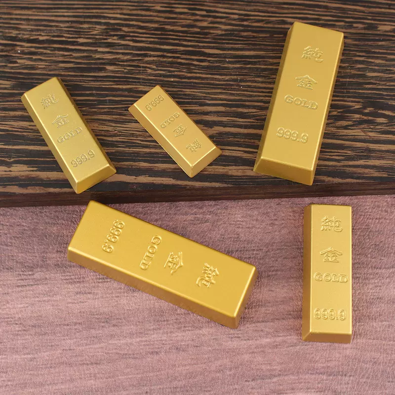 合金金条摆件摄影道具家用供奉家居金属礼品工艺品办公室桌面摆件