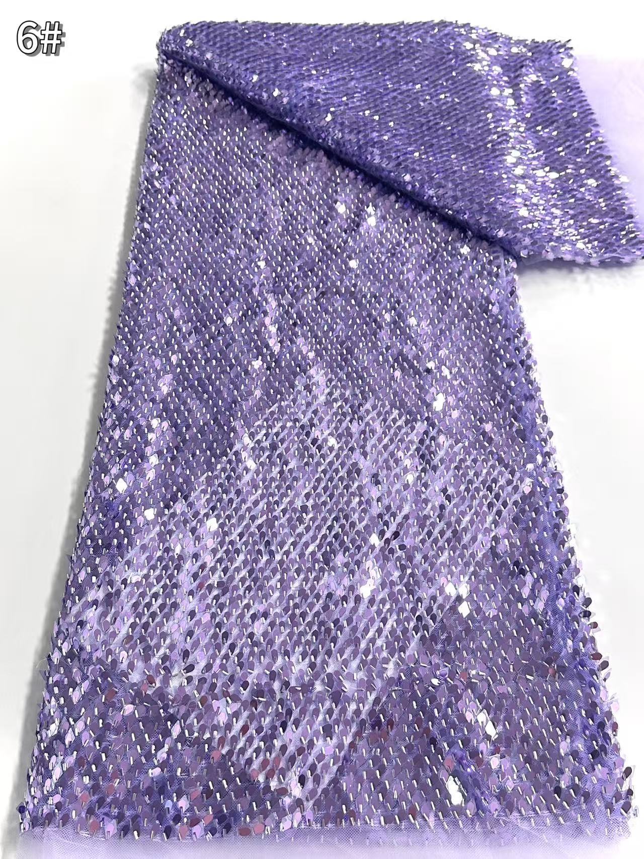 African Beaded Lace Fabric Lentejuelas bordado de lentejuelas tela de malla de escamas de la industria pesada