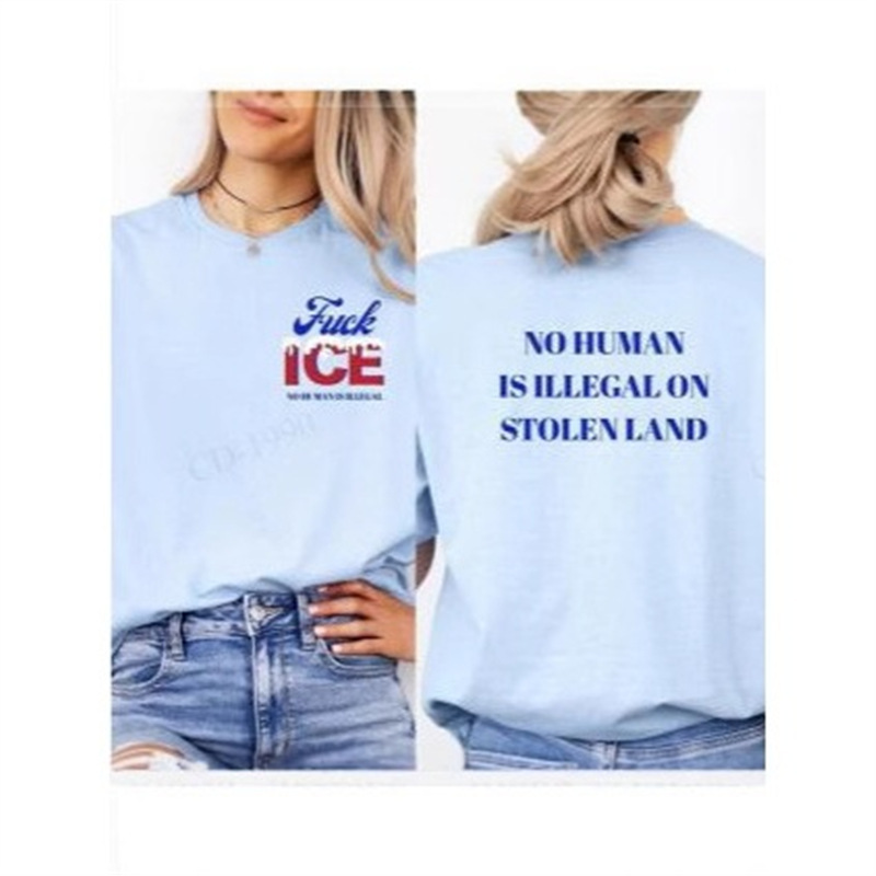 [Exclusively for European Size Women's T-Shirts] Human Rights Cultural Slogan Printed T-Shirt, Pure Cotton Casual American Street Style Short-Sleeve