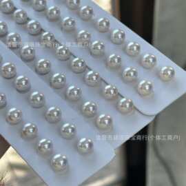 天然淡水珍珠强光ak近正圆细微瑕裸珠7-8mm可diy耳钉诸暨批发