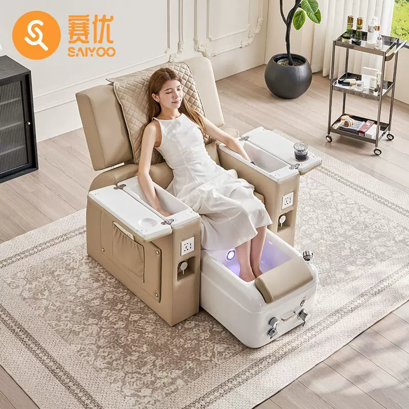 nail salon美甲沙发美睫店多功能电动按摩沐足椅可放倒足浴沙发