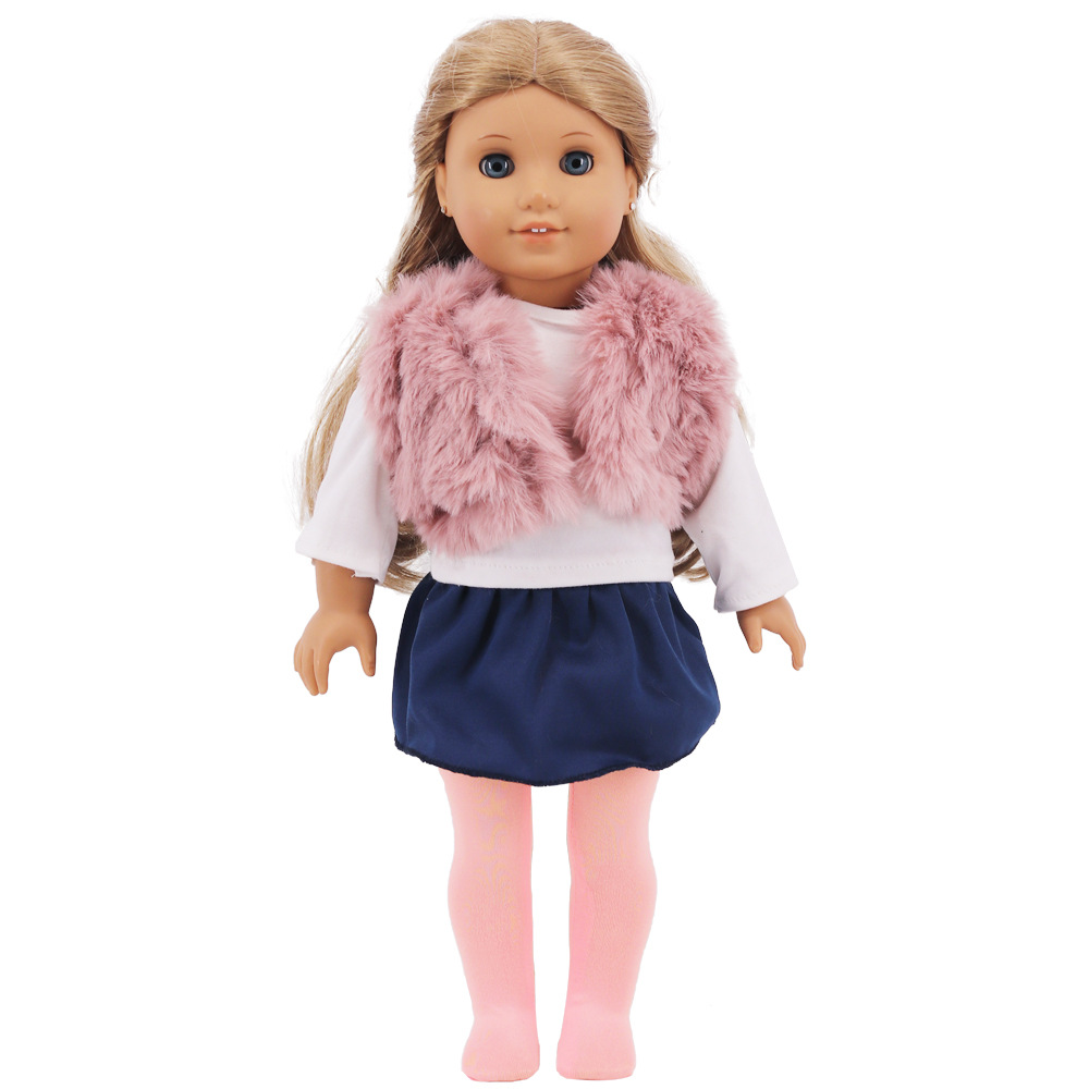 Nueva 18 pulgadas American Girl muñeca accesorios ropa de felpa chaleco traje de cuatro piezas 43cm muñeca ropa de felpa