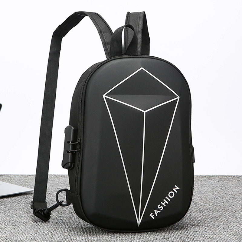 Bolso de pecho antirrobo multifuncional de ocio de un solo hombro coreano para hombres, bolso diagonal recargable USB antisalpicaduras para viajes de negocios