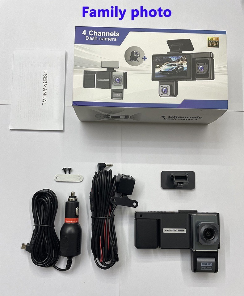 Cross-border C8 Dash Cam WiFi Four-Lens 1080P HD Car DVR Mobile Phone Connection Reverse Camera