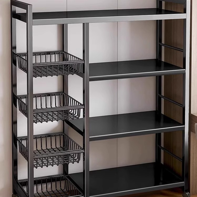 Estante de cocina Estante de almacenamiento de vegetales multicapa de piso contra la pared Estante de almacenamiento de bocadillos Estante multifunción para el hogar