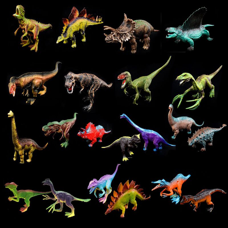 [6.5 inch] Dinosaur model children's toy Jurassic static simulation hollow Velociraptor giant dragon painting