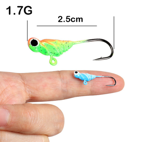 2.7cm 1.7g Fishing Lead Jig Head, Micro-Size Artificial Bait Root Hook with Barbs, Ice Fishing Hook, Upward-Facing Hook—Wholesale