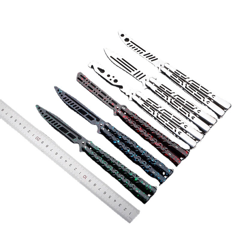 Cuchillo de mariposa de acero inoxidable CSGO cuchillo de práctica periférica herramienta cuchillo plegable cuchillo sin abrir cuchillo ornamental en stock al por mayor