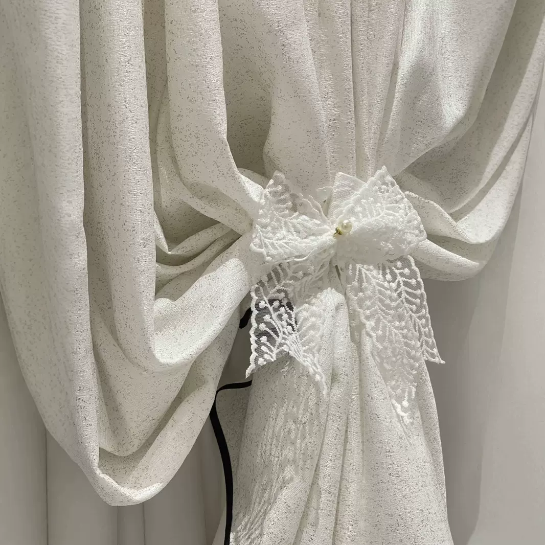 窗帘绑带蕾丝蝴蝶结扎束带轻奢法式手工纱帘唯美绑绳窗一条价格