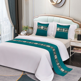 Hotel Hotel Guest House Inn Home Bed Nordic European Style High-end Bed Flag Bed Tail Towel Bed Border Defense Dirty Cloth Bed Cover