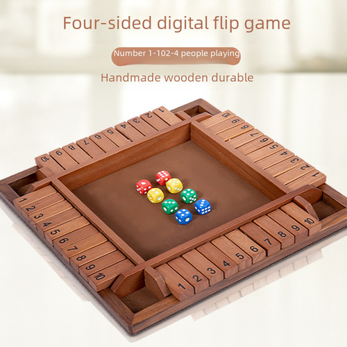 Amazon Wood Four-Flip Card Game Parent-Child Interactive Game Bar KTV Toy Entertainment Leisure Drinking Game
