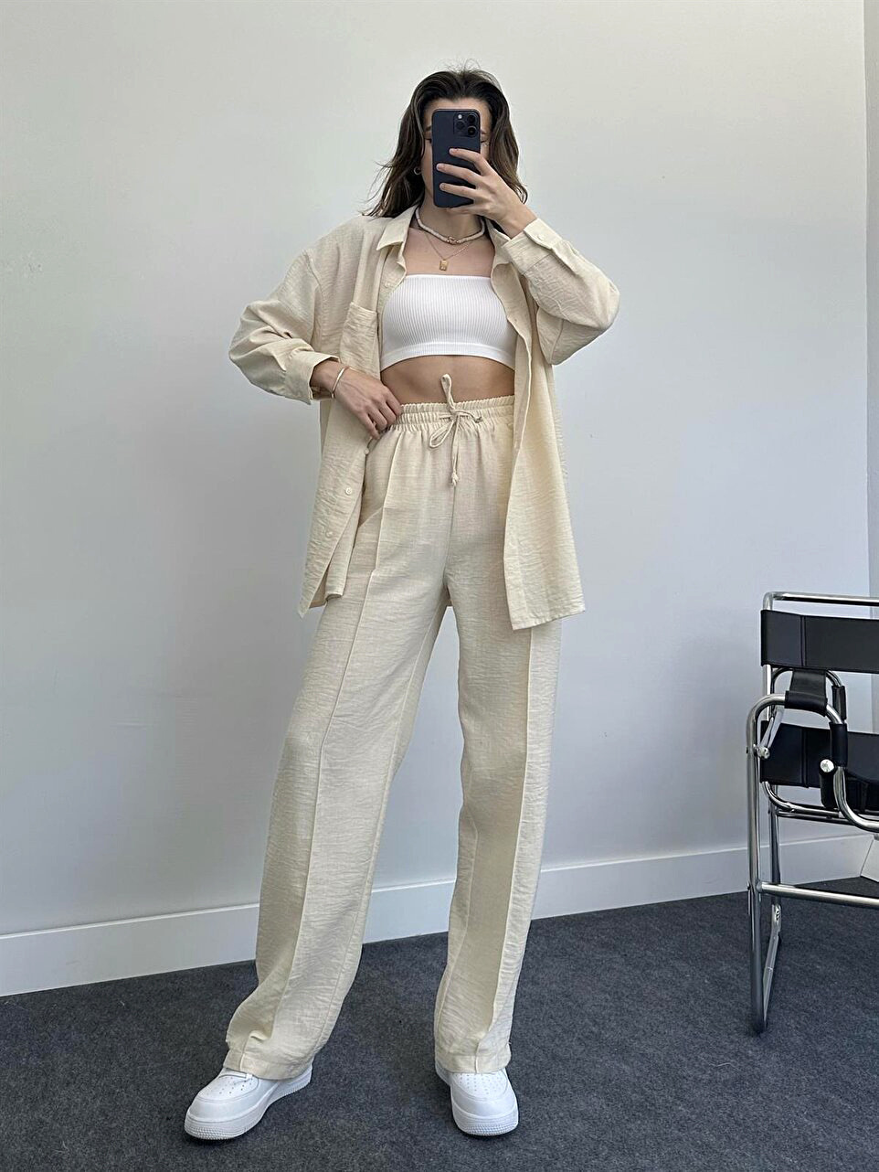 Completo due pezzi elegante con camicia e pantaloni donna_voghion.com