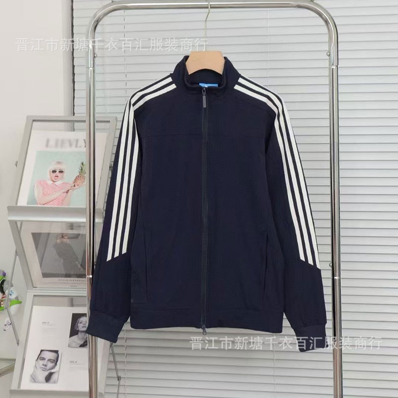 Foreign trade wholesale spring and autumn couple striped windbreaker casual coat jacket men's and women's jacket HC9952
